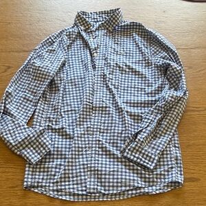 Boy's Blue and White Gingham Button-Up Shirt - Vineyard Vines